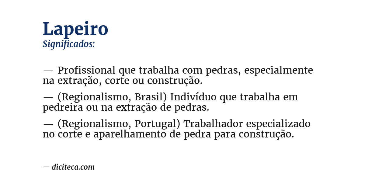 Significado de lapeiro