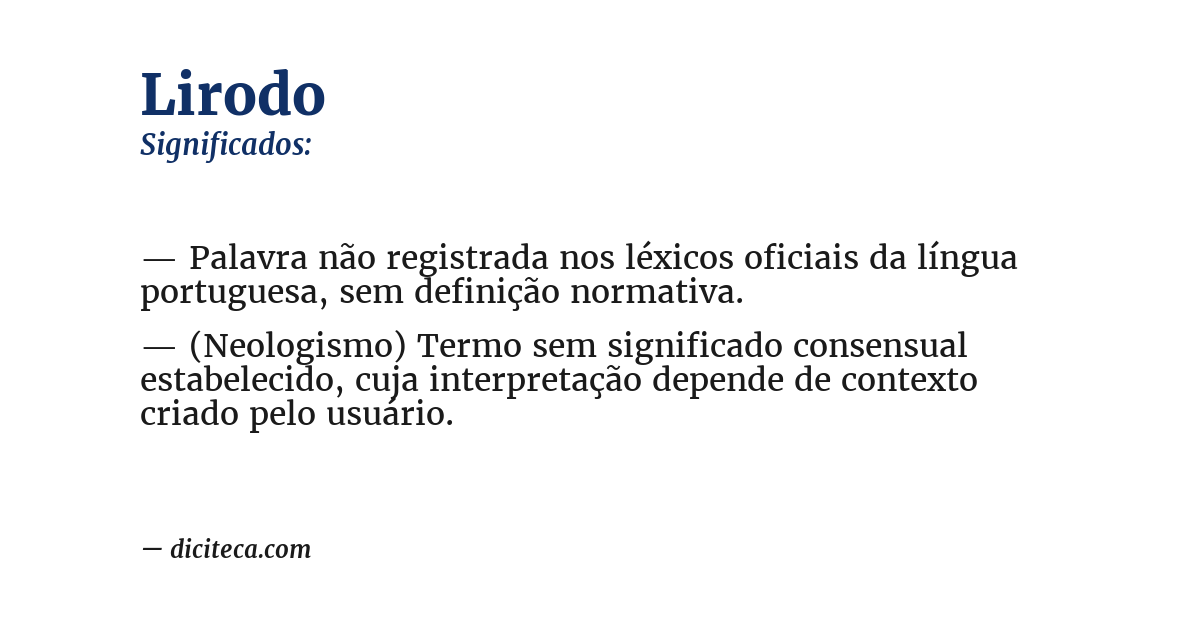 Significado de lirodo