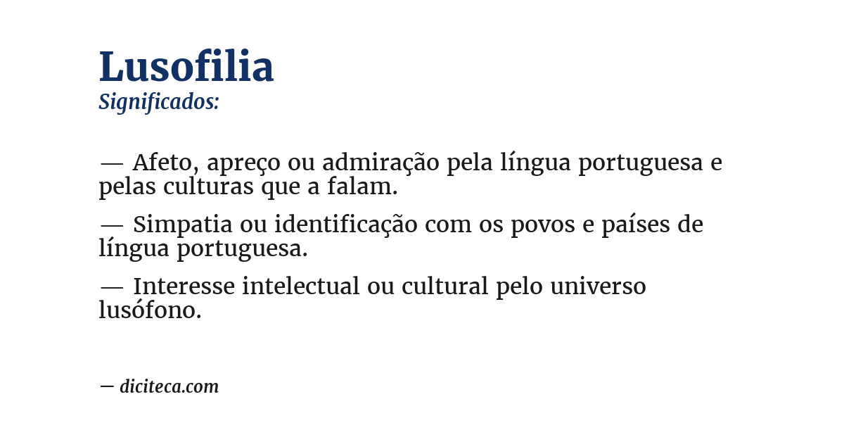 Significado de lusofilia