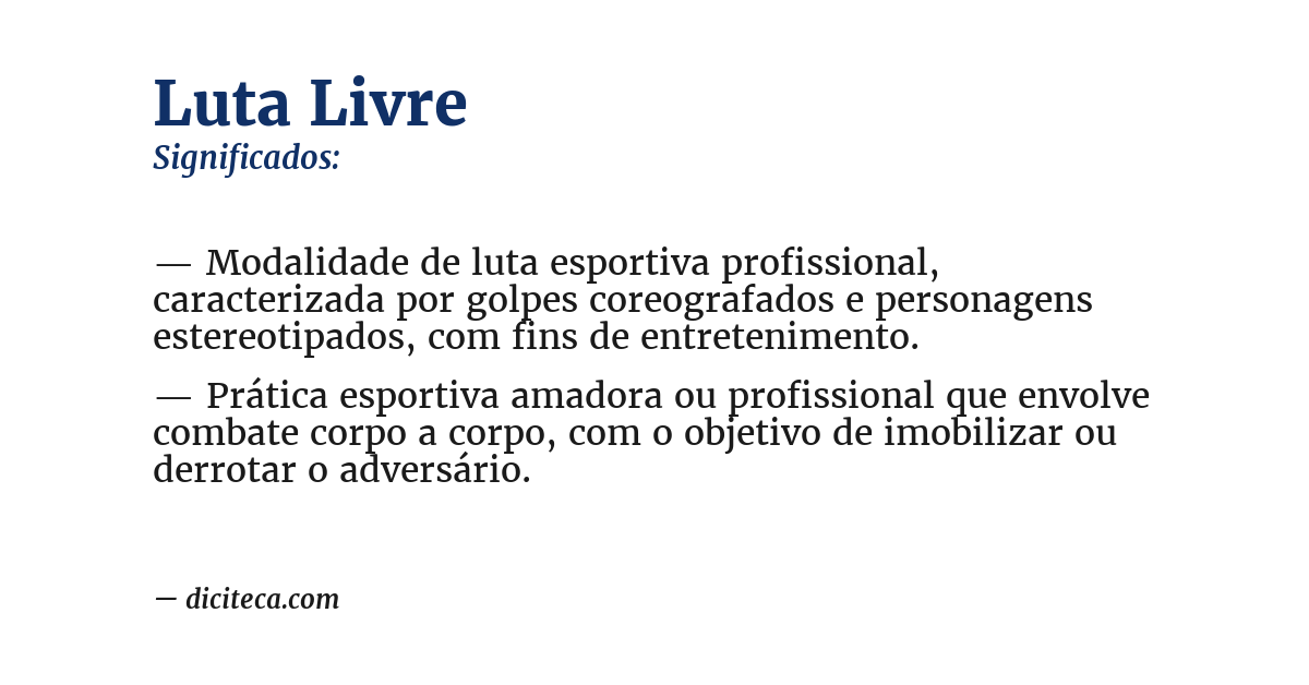 Significado de luta livre