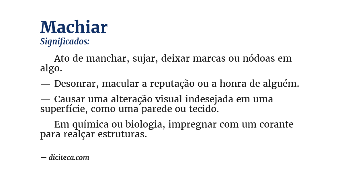 Significado de machiar