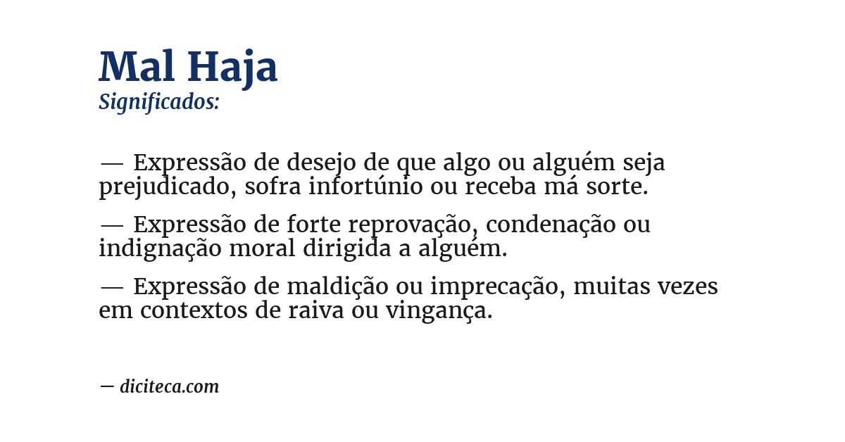 Significado de mal haja
