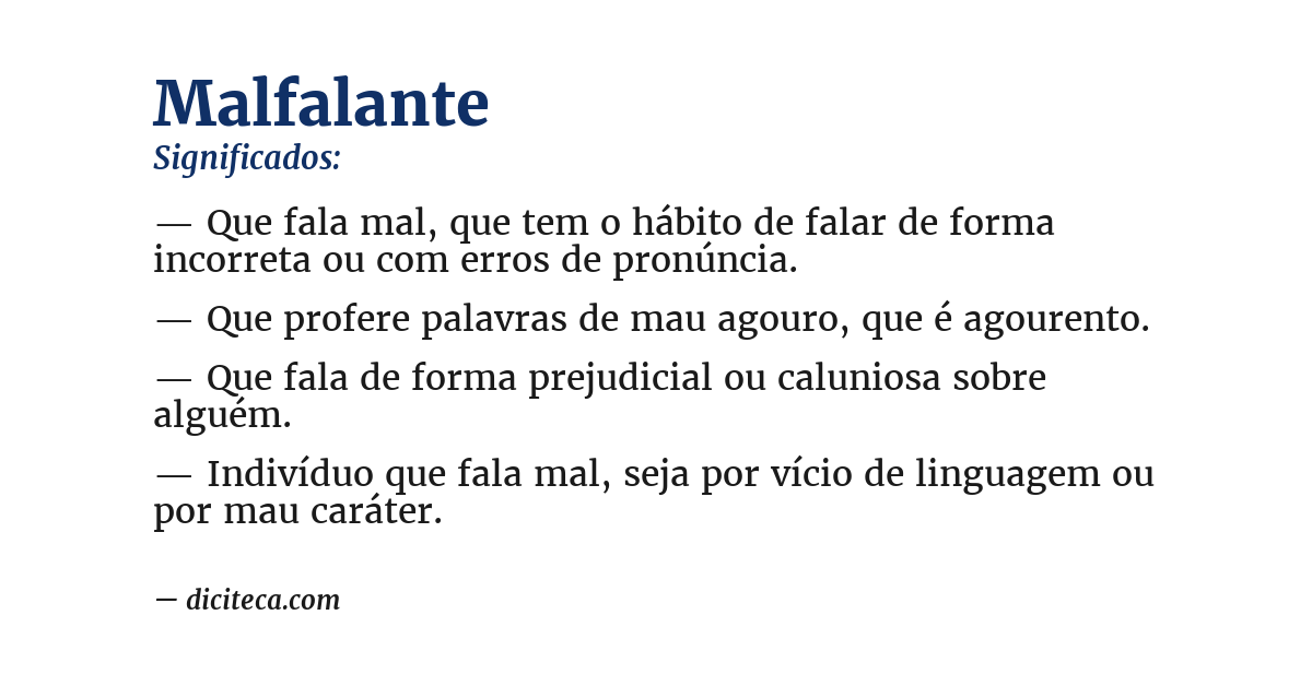 Significado de malfalante