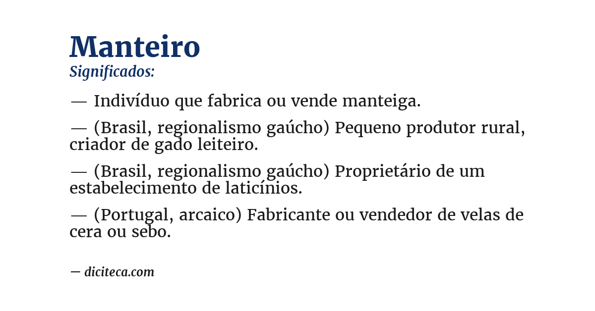 Significado de manteiro