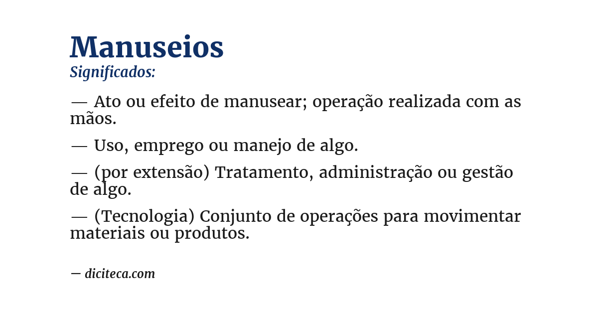Significado de manuseios