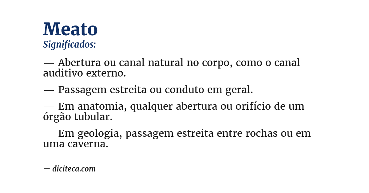 Significado de meato