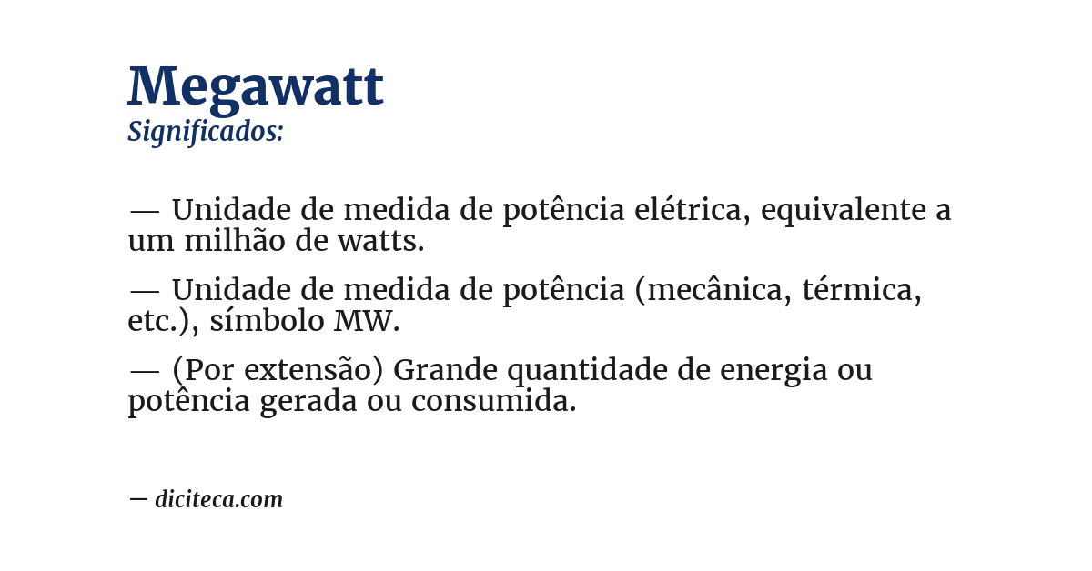 Significado de megawatt