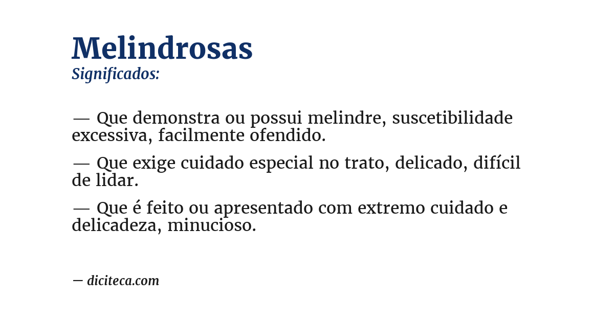 Significado de melindrosas