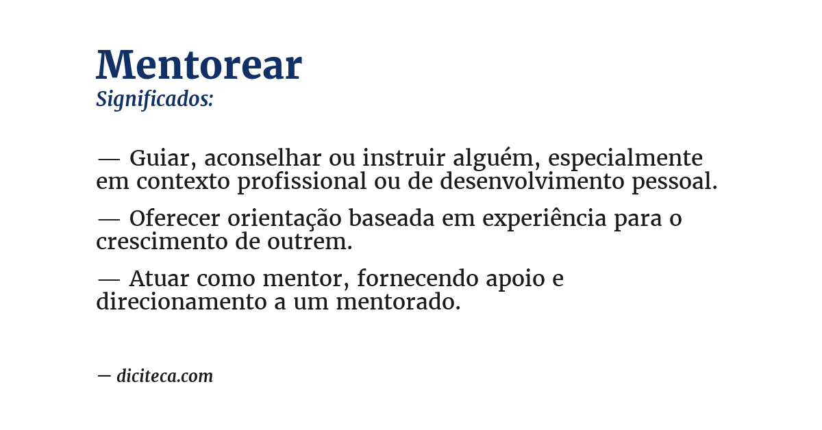 Significado de mentorear