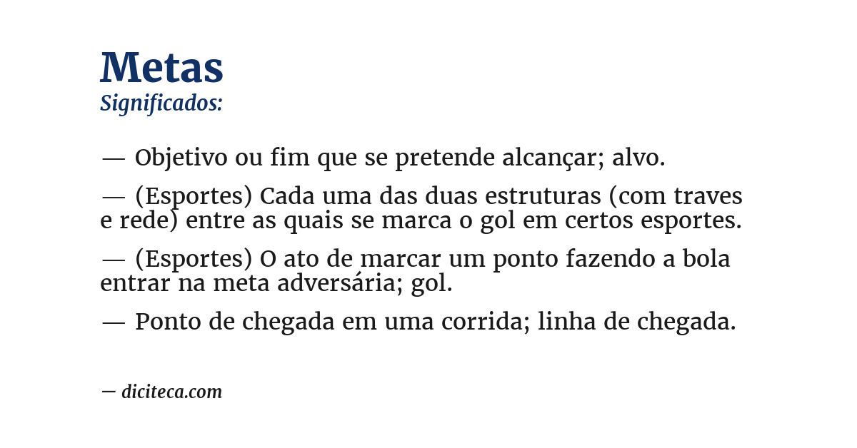 Significado de metas