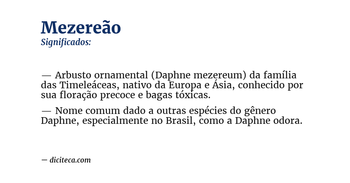 Significado de mezereão