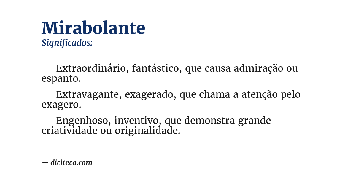 Significado de mirabolante