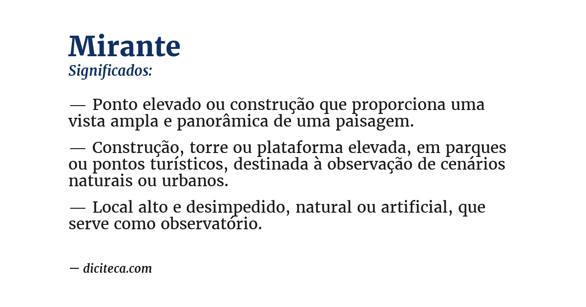 Significado de mirante