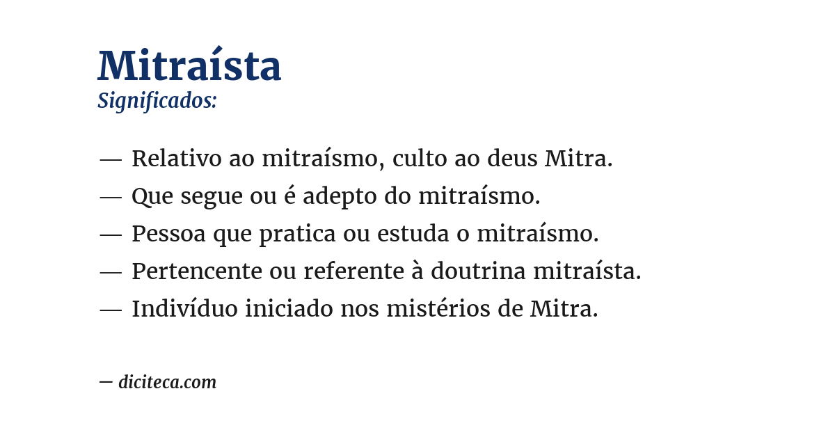Significado de mitraísta