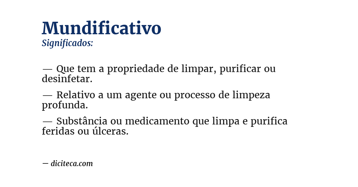 Significado de mundificativo