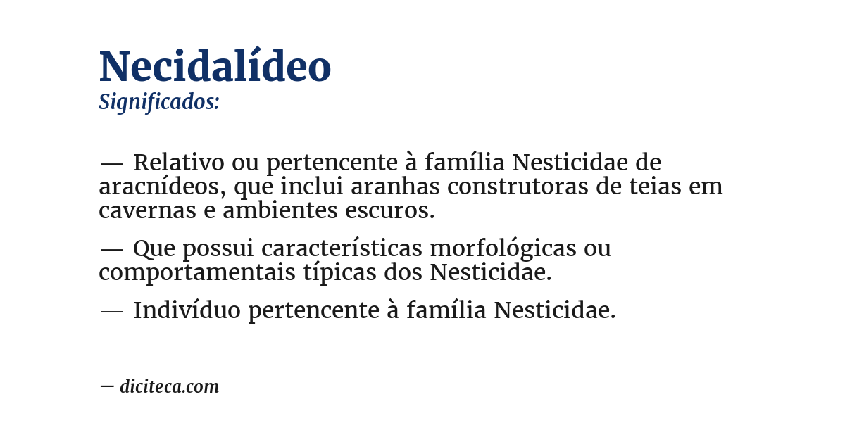 Significado de necidalídeo