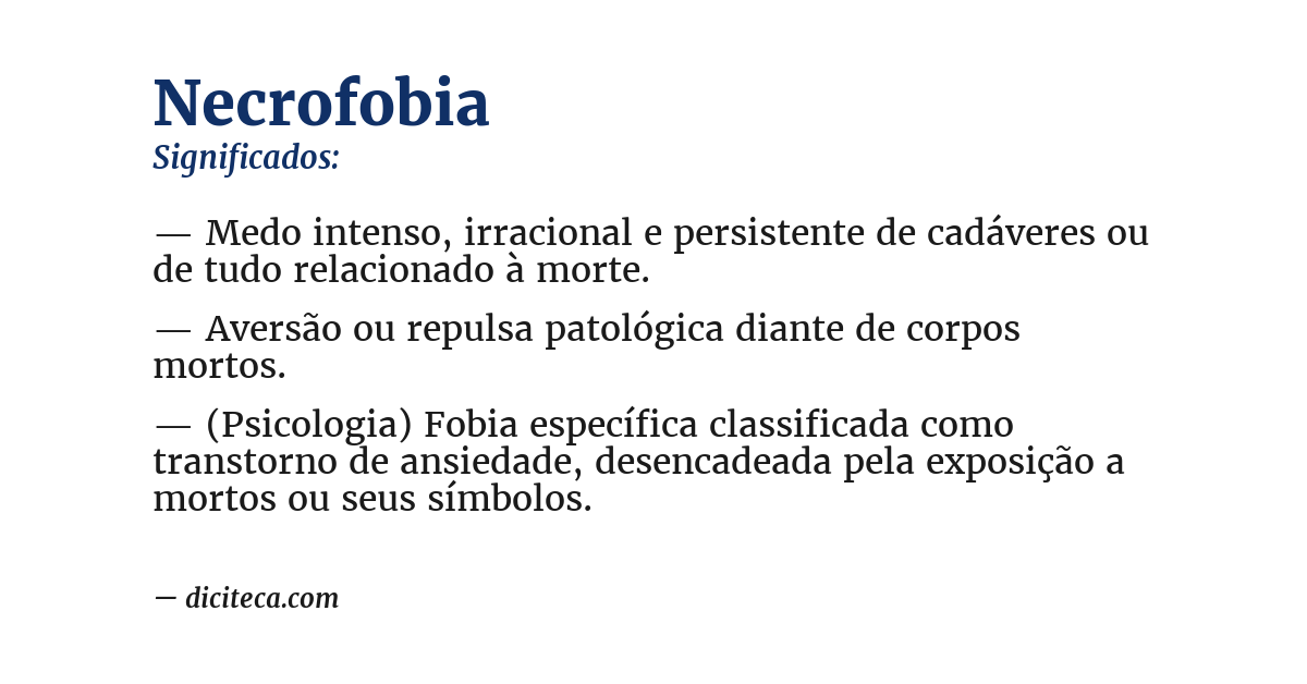 Significado de necrofobia
