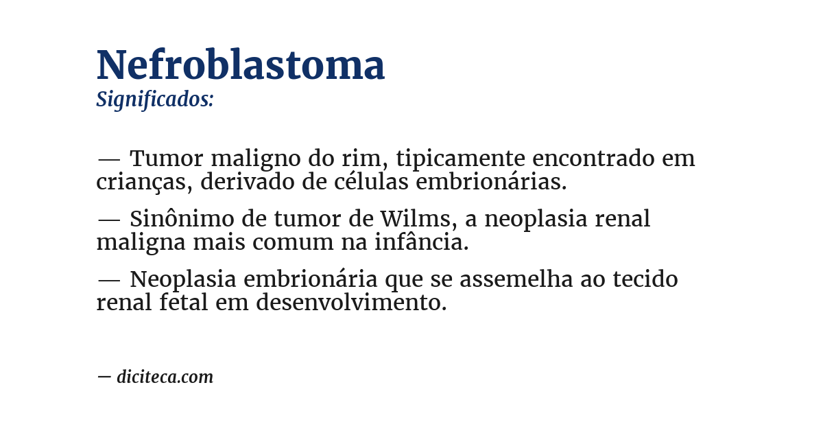 Significado de nefroblastoma