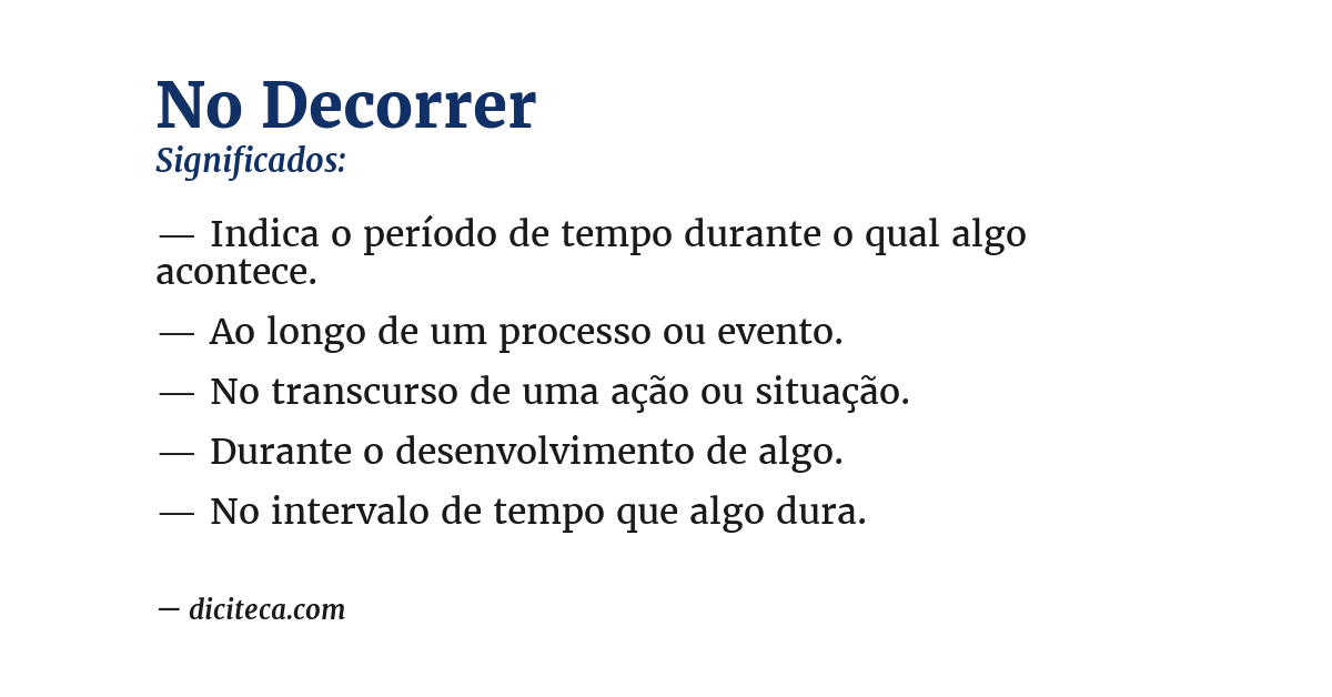 Significado de no decorrer