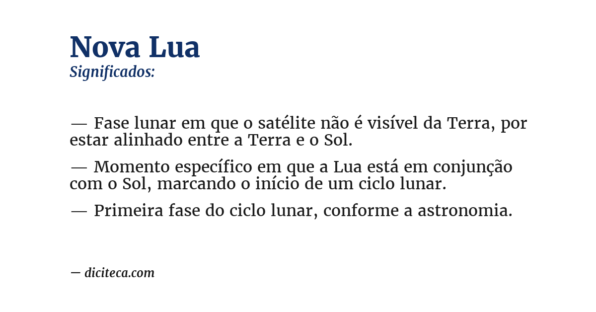 Significado de nova lua