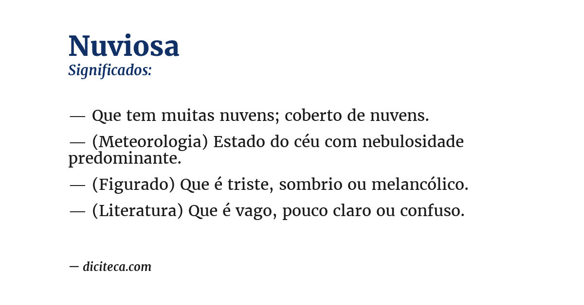 Significado de nuviosa