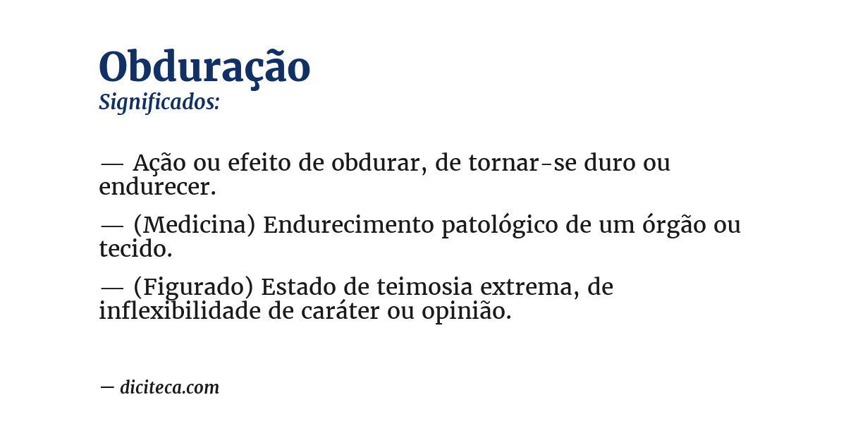 Significado de obduração