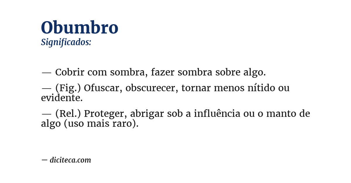 Significado de obumbro