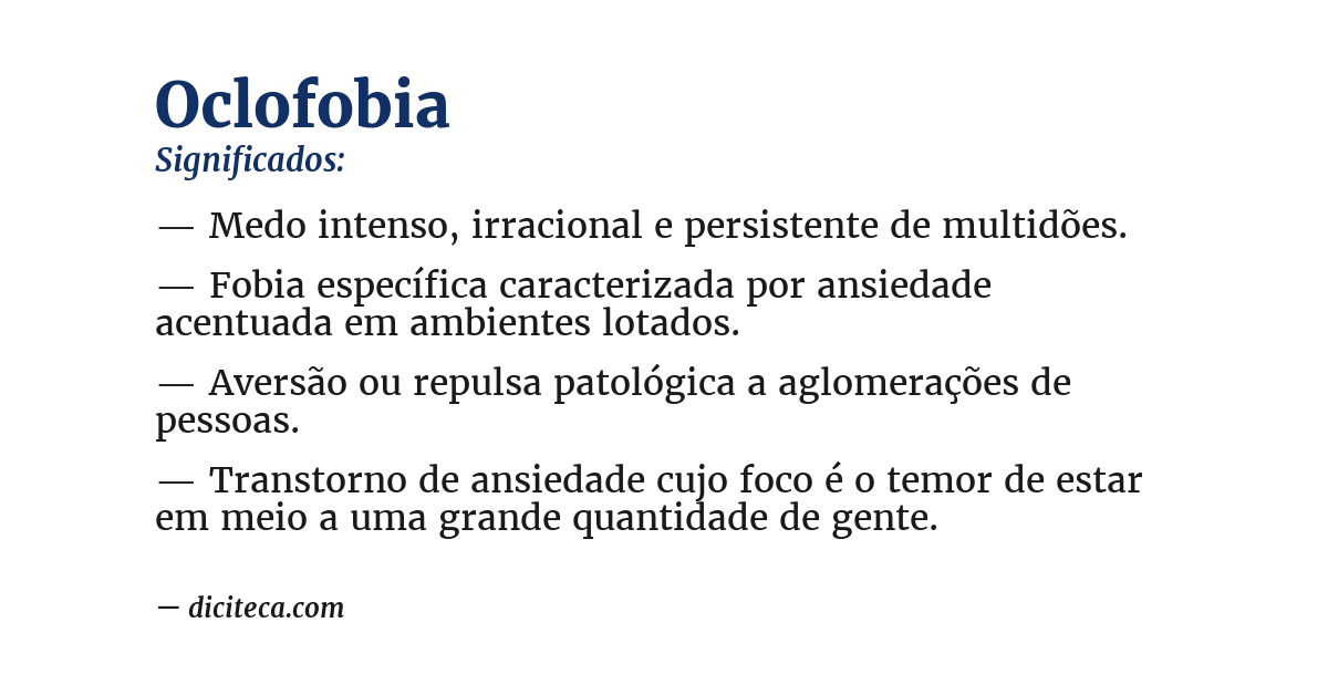 Significado de oclofobia