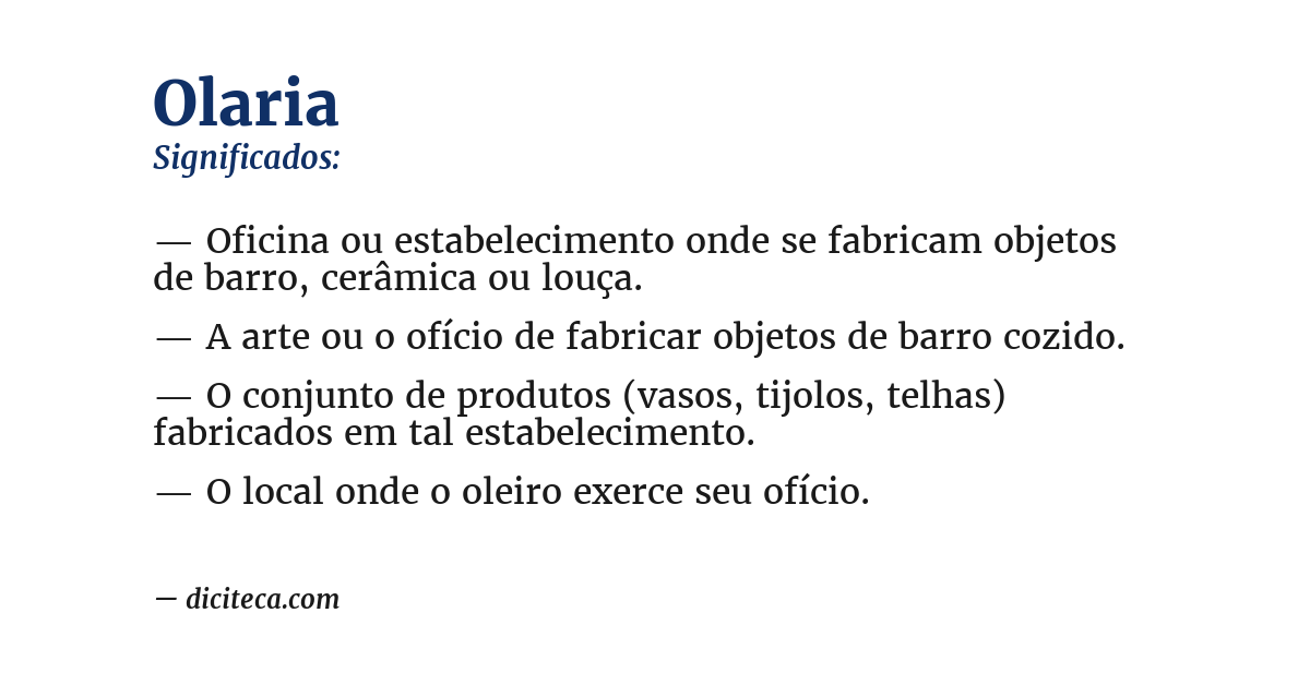 Significado de olaria