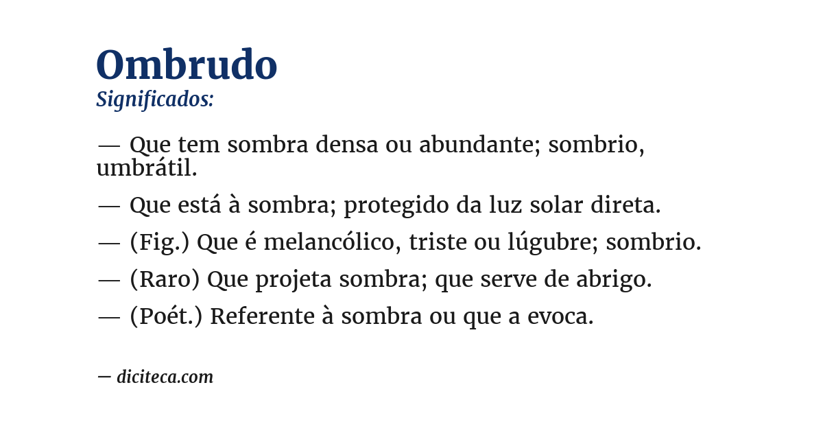 Significado de ombrudo