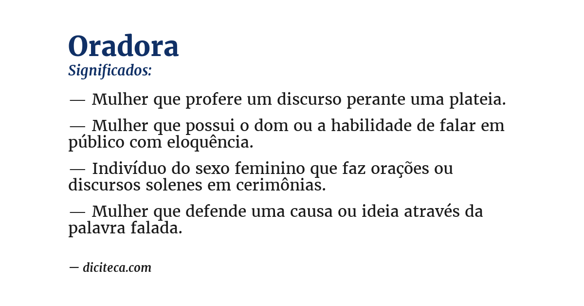 Significado de oradora