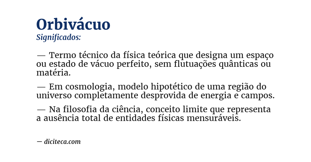 Significado de orbivácuo
