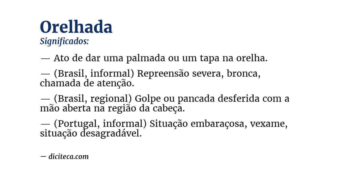 Significado de orelhada