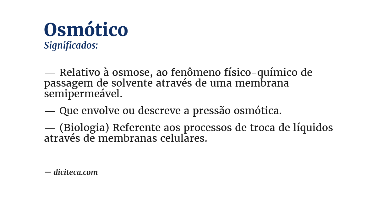 Significado de osmótico