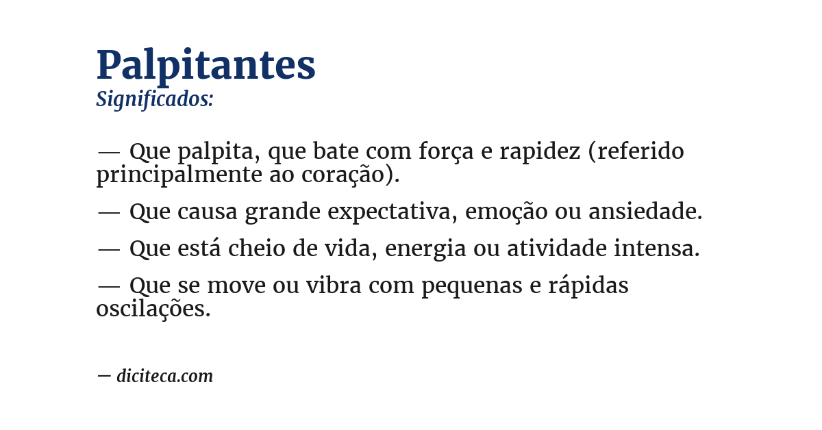 Significado de palpitantes