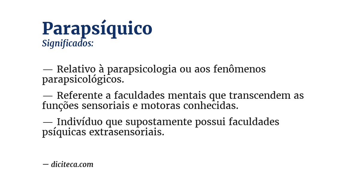 Significado de parapsíquico