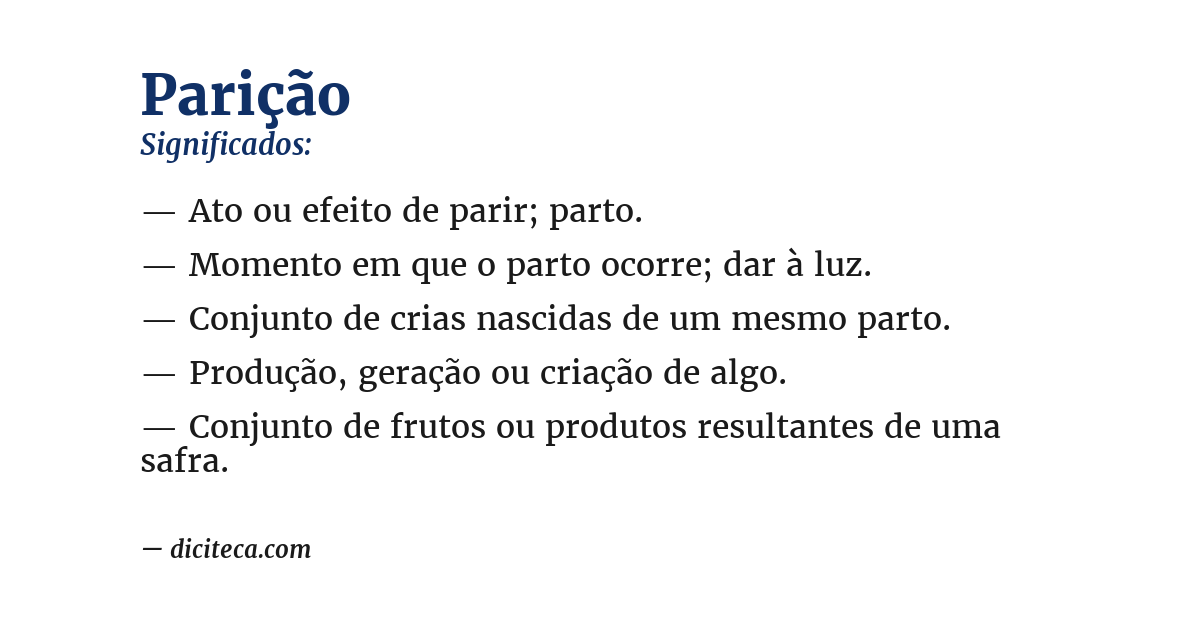 Significado de parição