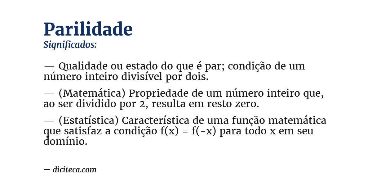 Significado de parilidade