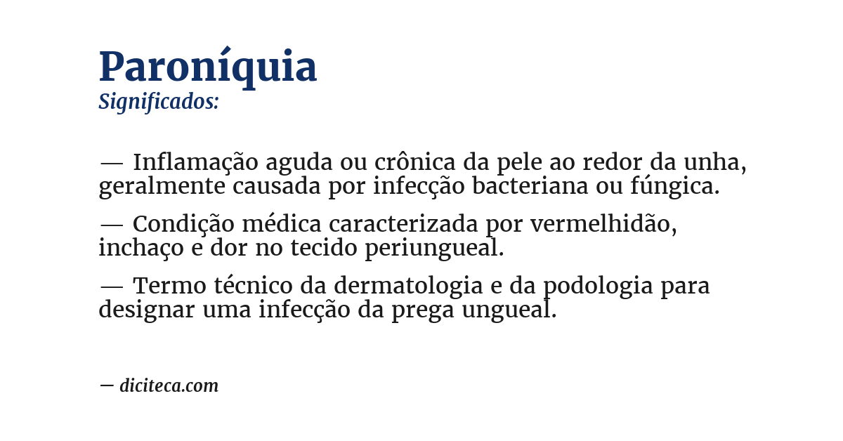 Significado de paroníquia