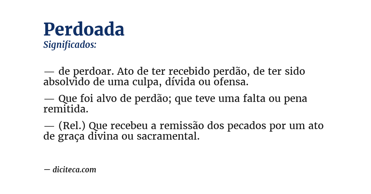 Significado de perdoada