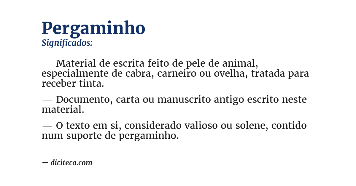 Significado de pergaminho