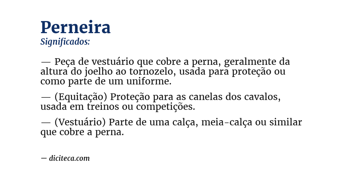 Significado de perneira