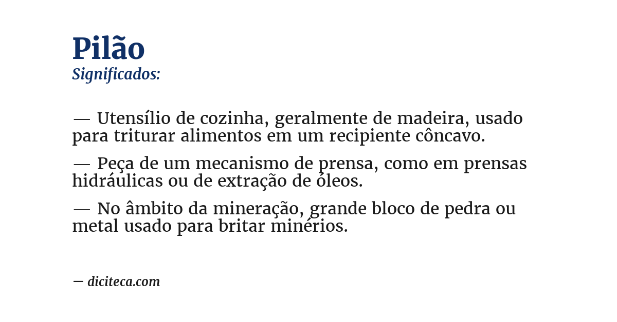 Significado de pilão