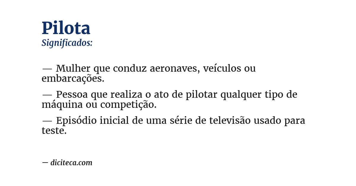 Significado de pilota