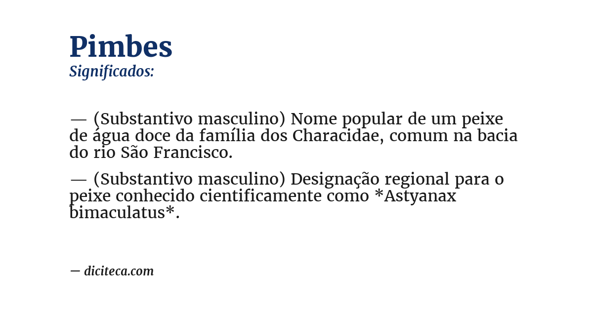 Significado de pimbes