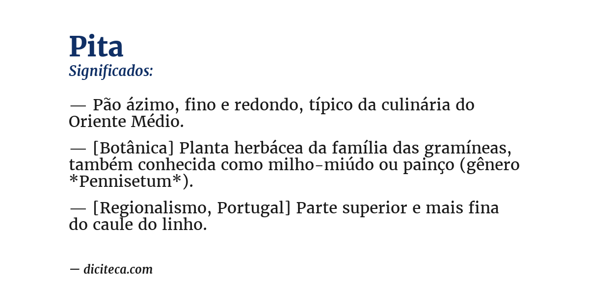 Significado de pita