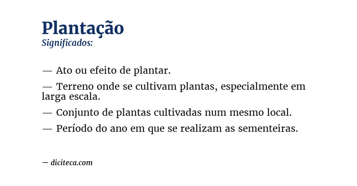 Significado de plantação