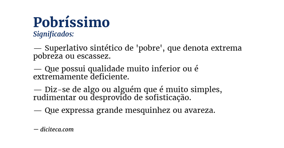 Significado de pobríssimo