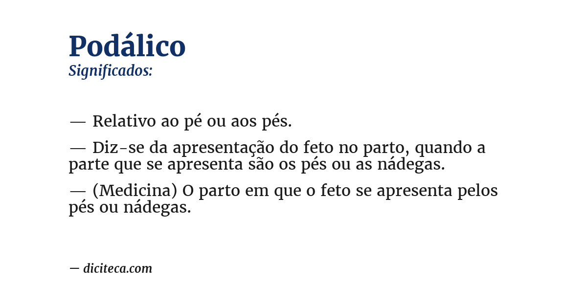 Significado de podálico