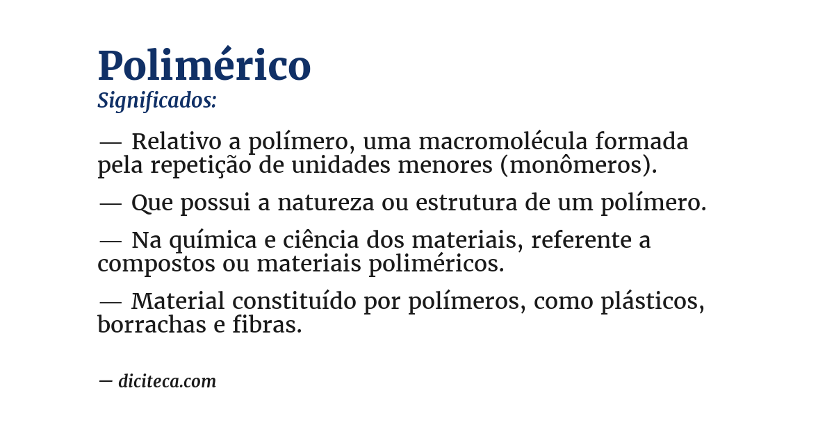 Significado de polimérico